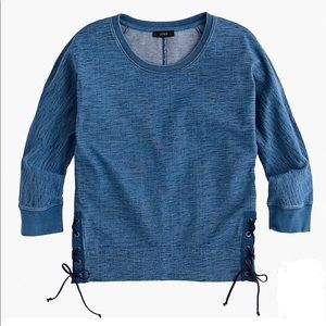 Indigo lace-up sweater